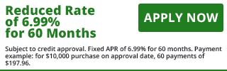 Reduced Rate of 6.99% for 60 Months Logo